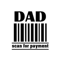 a bar code with the word dad scan for payment in black on a white background