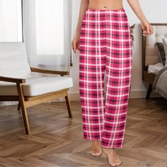 Women  Pajama Pants Trousers with or without Pockets  - Type: 100% Polyester, for Women, One Piece.        - 9.84 Oz. Constructed with 100% soft polyester, skin-friendly and breathable. - select with or without pockets. - The elastic waistband for a comfortable fit. - Suitable for home wear, lounge set, sleepwear set, nightwear, etc. - Size: S, M, L, XL, 2XL. Please calculate your size from the measurement chart below. - Garment care: hand wash with cold water. Do not use bleach. Do not tumble dry. Personalized Christmas Pajamas, Christmas Pajama Pants, Ladies Trousers, Pajamas Pants, Unisex Pajamas, Buffalo Check Christmas, Plaid Pajama Pants, Women Pajamas, Womens Pajamas Pants