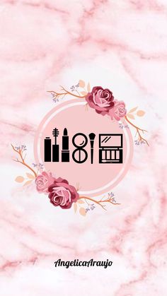 a pink marble background with flowers and the words, i love you in black on it