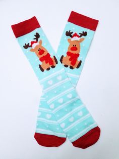 Santa shops here. Kick off your holiday shopping with these Christmas socks to keep you warm all throughout the season! If you want to give these as a gift or hang onto these to be the star of your office Christmas party - they are a great choice. On top of that, for every pair sold - we donate an additional pair to help individuals in need. All the more reason to go ahead and get these as a gift (or treat yourself to a pair, too!) See our sizing guide for typical sizing information. As always, Disney Socks, Office Christmas Party, Wish Upon A Star, Office Christmas, In The Meantime, The 80's, Christmas Socks, Holiday Shopping, Stitch Disney