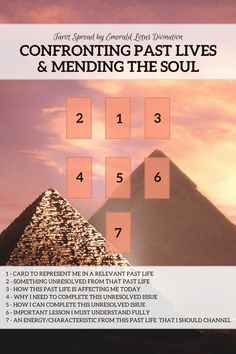 the front cover of confronting past lives and mending the soul, featuring pyramids