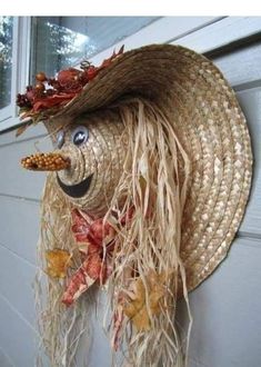 Scarecrows For Garden, Fall Harvest Decorations, Fall Door Decorations, Fall Deco, Halloween Door Decorations, Fall Halloween Crafts, Summer Decorating Ideas, Fall Crafts Diy, Harvest Decorations