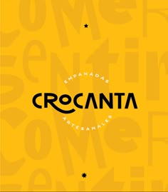 the word crocanta is surrounded by small black stars on yellow and white background