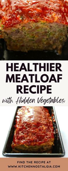 This healthier zucchini meatloaf recipe is perfect for picky kids and health conscious grown ups! With hidden veggies, this meatloaf is a great way to sneak in some extra nutrients to your dinner. Plus, it's super delicious - you won't even miss the traditional version! Any leftovers will make great sandwiches too! Zucchini Meatloaf Recipes, Meatloaf Recipes With Vegetables, Light Meatloaf Recipes, Meatloaf Healthy Recipes, Meatloaf With Veggies