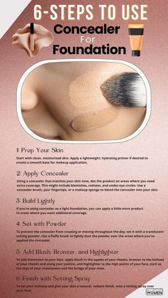 Foundation Tips And Tricks, How To Use Concealer For Beginners, Makeup Tutorial Concealer, Makeup Foundation Tips, Makeup Learning, Makeup Basics, Concealer Tricks, Using Concealer, Makeup Skills