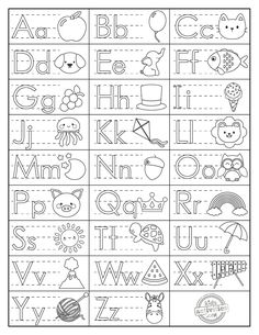 the alphabet worksheet for children to practice their handwriting and number recognition skills, including letters