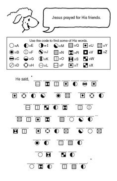 the symbols and their meaningss for jesus's prayer, which includes an image of sheep