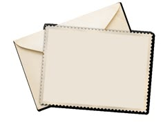 two sheets of white paper with scalloped edges, one is folded and the other has