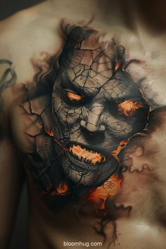 24+ Demon Tattoo For Men Ideas Demon Tattoo For Men, Chest Tattoo Ideas For Men, Tattoo For Men Ideas, Demon Tattoos, Demon Face, Tattoo Wall Art, Red Tattoo Ideas, All Seeing Eye Tattoo, Chest Tattoo Ideas