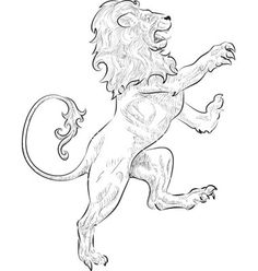 a drawing of a lion on a white background