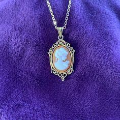 Victorian Woman Cameo Pearl Necklace Victorian Pearl Cameo | Etsy Victorian Necklace For Gift, Elegant Cameo Pendant Necklace, Ornate Pendant Necklaces, Ornate Cameo Necklace For Gift, Formal Medallion Necklace, Elegant Cameo Medallion Necklace, Peach Background, Cameo Jewelry, Pearl Necklaces