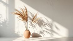 #Pampas Shadow Dance: Gentle #shadows dance across white walls as dried #pampas grass creates an #elegant natural display in #terracotta vessel #minimal #botanical #aiart #aiphoto #stockcake ⬇️ Download and 📝 Prompt 👉 https://stockcake.com/i/pampas-shadow-dance_1647631_1214772