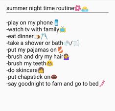 That Girl Summer Routine, Healthy Summer Routine, Summer Night Routine, Summer Routines, Summer Routine, Healthy Routines