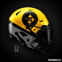 a football helmet with the pittsburgh logo on it