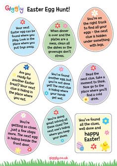 Easter Egg Hunt Clues, Tips and Ideas | Giggly.co.uk Easter Bunny Footprints, Big Easter Eggs, Easter Activities For Kids