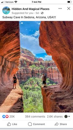 two people standing at the edge of a cliff