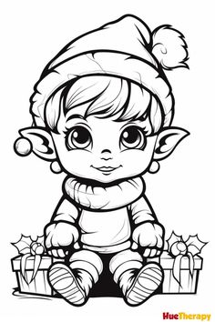 11 Free Printable Christmas Elf Coloring Pages Christmas Elf Coloring Pages, Elf Coloring Pages, Elf Coloring, Adult Coloring Designs, Fall Coloring Pages, Cat Coloring Page