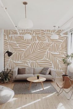 Mur accent style slow living pour le salon Interior Murals, Temporary Wallpaper, Design Del Prodotto, Wall Paint, 인테리어 디자인, Wall Colors, Home Interior, Home Deco