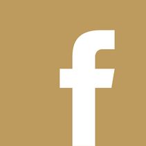 a white facebook logo on a brown background