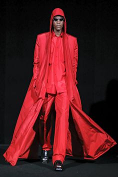 Balenciaga Ready To Wear Fall Winter 2019 Paris - NOWFASHION Ready To Wear Collection, Red Leather Jacket, Red Leather, Duster Coat, Balenciaga, Fall Winter, Leather Jacket