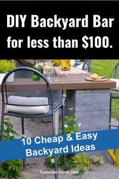 You can build this DIY bar for less than $100 in an afternoon. Back Yard Bbq Ideas Grill Area Patio On A Budget, Cheap Ways To Update Backyard, Outdoor Bbq Area On A Budget, Small Backyard Ideas On A Budget, Renter Friendly Backyard Ideas, Diy Backyard Bar, Backyard Diy Ideas, Easy Patio, Diy Shutters