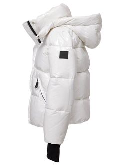 This down puffer coat is crafted from a densely woven nylon is lightweight, yet protective from wind and water, and filled with down to achieve warmth and an ultra soft feel. It features a detachable hood, a stand collar, spandex thumbhole cuffs, a center front zip and snap placket closure, and lower zip pockets. Down Puffer Jacket, Down Puffer Coat, White Duck, White Ducks, Sherpa Jacket, Wrist Cuffs, A Stand, Feel It, Duck Down