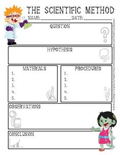 the scientific method worksheet for students to practice their science skills and help them learn