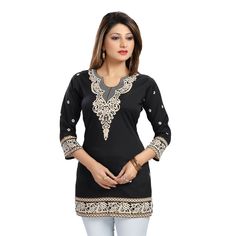 Ladies Tunics to wear over jeans - Chiro's By Jigyasa Ladies Tunics, Stylish Tunic, Indian Tunic, Girls Tunics, Top Clothes, Casual Indian Fashion, Feb 5, Womens Tunics, Clothing Boutique