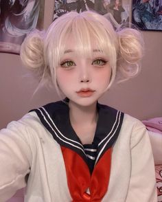 Messy Bob Haircut, Long Pink Hair, Anime Eye Makeup, Anime Makeup, Toga Himiko, Cosplay Kawaii, Ochako Uraraka