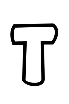 the letter t is black and white