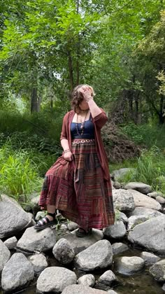 Mid Size Hippie Fashion, Bohemian Outfits Plus Size, Plus Size Spring Fashion 2024, Midsize Hippie Outfits, Midsize Cottagecore Outfits, Long Skirt Outfits Midsize, Whimsigoth Midsize, Midsize Boho Outfits, Midsize Boho Fashion