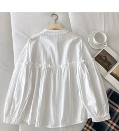 Style: commuting Size: one size Color: white White Casual Shirts, Girls Boutique Dresses, Co Ords Outfits, Neat Casual Outfits, Simple Dress Casual, Modest Casual Outfits, Modest Casual, Cute Short Dresses, Fashionable Saree Blouse Designs