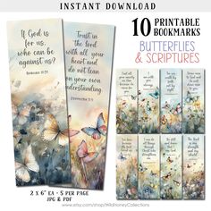 printable bookmarks with butterflies and bible verses