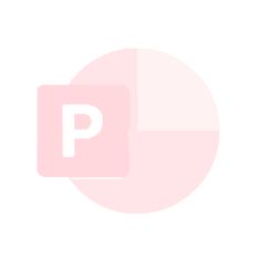 a pink circle with the letter p in white on it's center and bottom corner