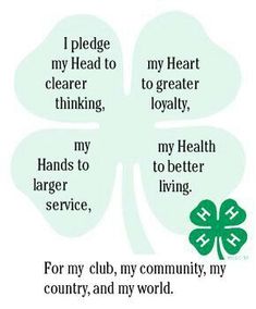 a four leaf clover with the words for my club, my community, and my world