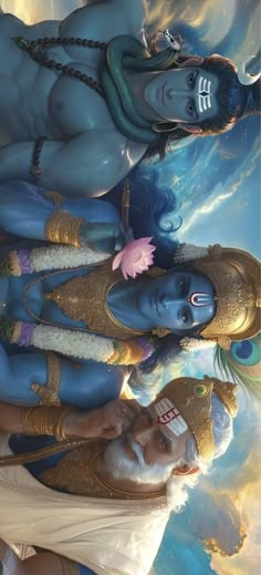 the avatars of hindu deities are depicted in this digital painting by artist and photographer