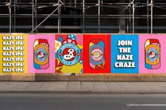 a large mural on the side of a building that says join the haze craze