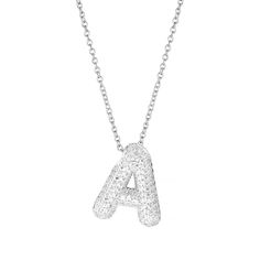 Dazzle with your initials on the Alex Mika Pavé Bubble Initial Necklace! This sparkling necklace features a playful, bubbly design, with delicate pavé stones forming your chosen initial. A unique accessory for a fun, quirky look. Style #BN3954/BN3838 Brass 14K Gold Plated, CZ Chain Length: 16" + 2" EXT Sizes: 14MM OR 21MM INITIAL Initial Necklace Silver, Initial A, Sparkle Necklace, Initial Necklace Gold, Anklet Jewelry, Fine Jewellery Necklace, Bracelets And Charms, Accessories Unique, Initial Necklace