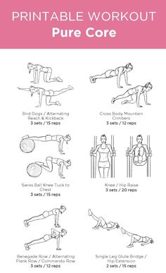 the printable workout poster shows how to do an exercise with your hands and feet