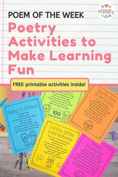 poem of the week poetry activities to make learning fun