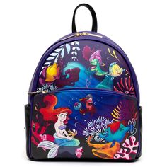 Danielle Nicole Disney Little Mermaid Under the Sea Mini Backpack Ariel Flounder. Zelda Backpack, Mermaid Backpack, Danielle Nicole Disney, Disney Evil Queen, Minnie Mouse Backpack, Disney The Little Mermaid, Mermaid Under The Sea, Mini Mochila, Danielle Nicole