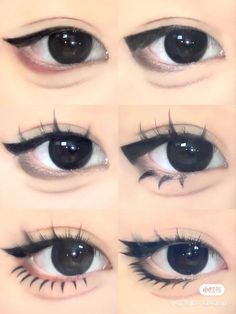 Simple Spooky Makeup Looks, Cute Halloween Cat Makeup, Simple Anime Makeup, Halloween Dark Makeup, Kemonomimi Makeup, Kawaii Eye Makeup, Makeup Looks Emo, Anime Character Makeup, Cosplay Makeup Looks