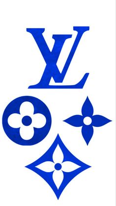 a blue and white logo with the letter y in it's center, surrounded by flowers