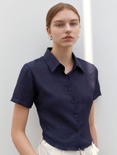 Editor's notesTRIP LE SENS' stylish and trendy cropped-length shirt is made of pleats fabric with a breathable and comfy fitting.- Button closure- Regular collar- Pleats fabric- Cropped length- Breathable and comfy fabricMeasurements(in.)S/M- Length: 18.89 / 19.29 in.- Shoulder: 14.96 / 15.74 in.- Chest: 18.11 / 18.89 in.- Sleeve: 7.08 / 7.48 in.Model infoMan - 6'03 Fitting size LWoman - 5'64 Fitting size MComposition & Care- 80% Polyester, 20% Nylon- Dry cleaning- Do not tumble dry- Do not bleach- Iron at low temperature with clothDesigner- by TRIP LE SENS Relaxed Fit Office Top With Placket, Fitted Tops With Placket For Office Wear, Modern Business Casual Summer Blouse, Classic Cropped Short Sleeve Shirt For Work, Classic Short Sleeve Cropped Shirt For Work, Office Shirt With Relaxed Fit And Short Sleeves, Fitted Short Sleeve Shirt With Buttons For Summer, Relaxed Fit Short Sleeve Office Shirt, Modern Fitted Tops With Placket