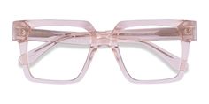 Clear Pink square eyeglasses available in variety of colors to match any outfit. These stylish full-rim, large sized acetate eyeglasses include free single-vision prescription lenses, a case and a cleaning cloth. Chunky Glasses, Pink Eyeglasses, Square Eyeglasses, Pink Square, Clear Glasses, Glasses For Women, Pink Frames, New Glasses, Square Glasses