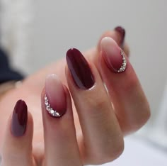 Maroon Nail Art, Maroon Nail Designs, Luxe Nails, Nails With Pink, Nail Extensions Acrylic, Elegant Touch Nails, Bridal Nails Designs, Engagement Nails, Wedding Nail Art Design