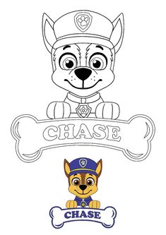 chase paw patrol coloring pages for kids