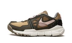 The Nike Free Terra Vista is a trail shoe that's perfect for anyone who's an all-out outdoor person.  This hiking shoe consists of earthy green colors on the canvas upper with breathable mesh padding on the tongue and lateral mid-panel.  Bringing the shoe together is a fleece sockliner, Flyleather overlays, and matching light pink laces to complete the look.  The Nike Free Terra Vista is made of 20% recycled materials supporting Nike's “Move to Zero” campaign.  Wear for a casual walk through the Athletic Models, Slip Resistant Shoes, Earthy Green, 95 Nike, Earthy Brown, Hiking Shoe, Stadium Goods, Trail Shoes, Rubber Heels