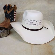 Resistol Boy's Straw Cowboy Hat - Buckeye Jr. Western White Cap Hat, White Cap For Rodeo, White Western Hat Bands For Outdoor, White Flat Bill Country Hat Bands, White Adjustable Country Style Hat, White Western Straw Hat For Outdoor, White Country Style Hat For Outdoor, White Country Style Outdoor Hat, White Ranch Hat, One Size Fits Most