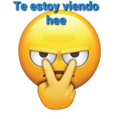 a yellow emoticon with the words te estoy viendo he